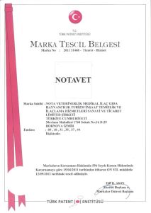 Notavet Marka Tescil Belgesi