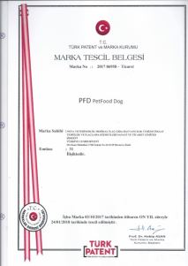 PFD PetFood Dog Marka Tescil Belgesi